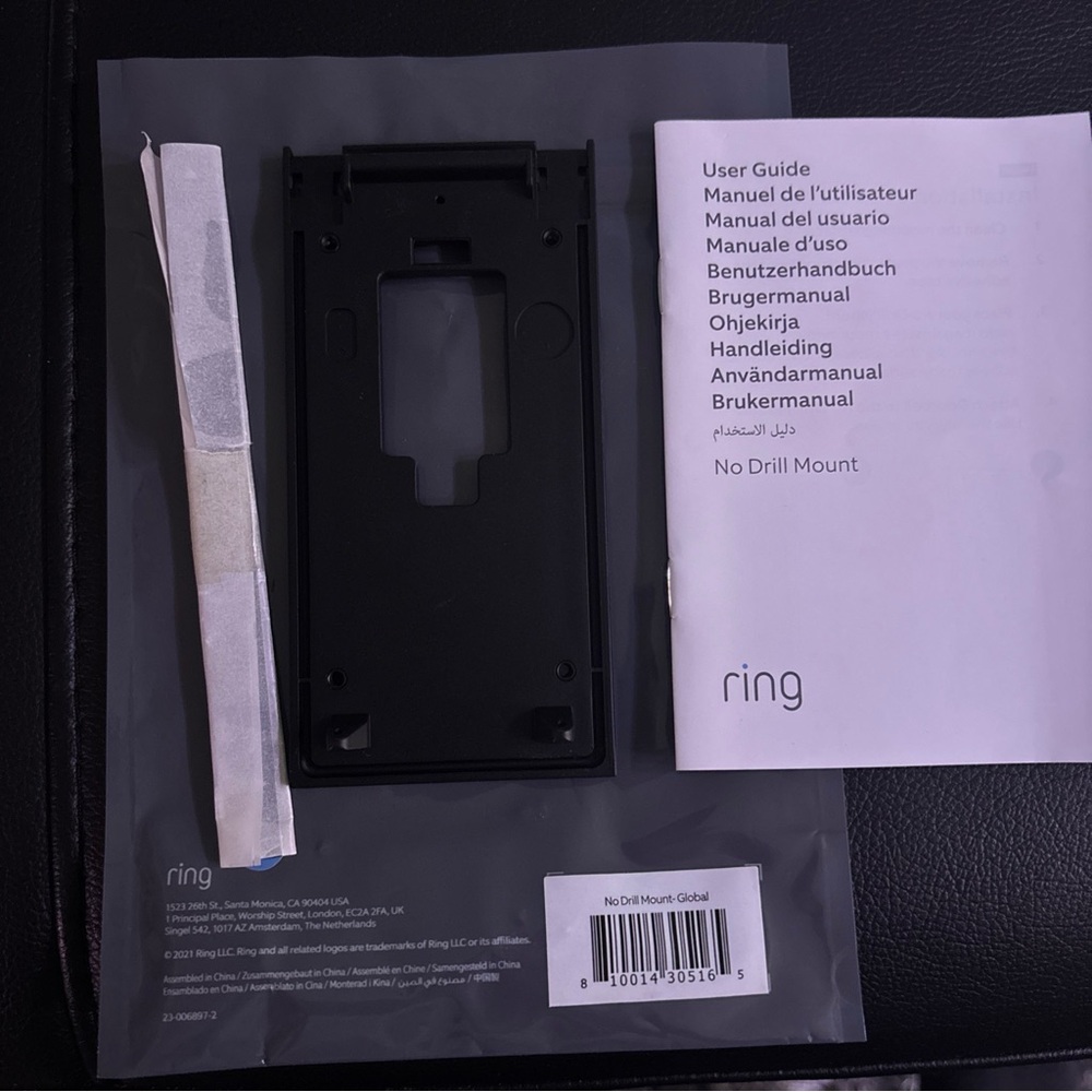 Ring Doorbell 2nd Generation No Drill Mounting Plate Adhesive/Magnet (2020)